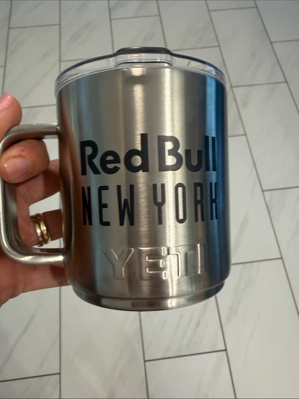 Yeti Clear Tumbler with Black Slider Clear Lid - Transparent and Black